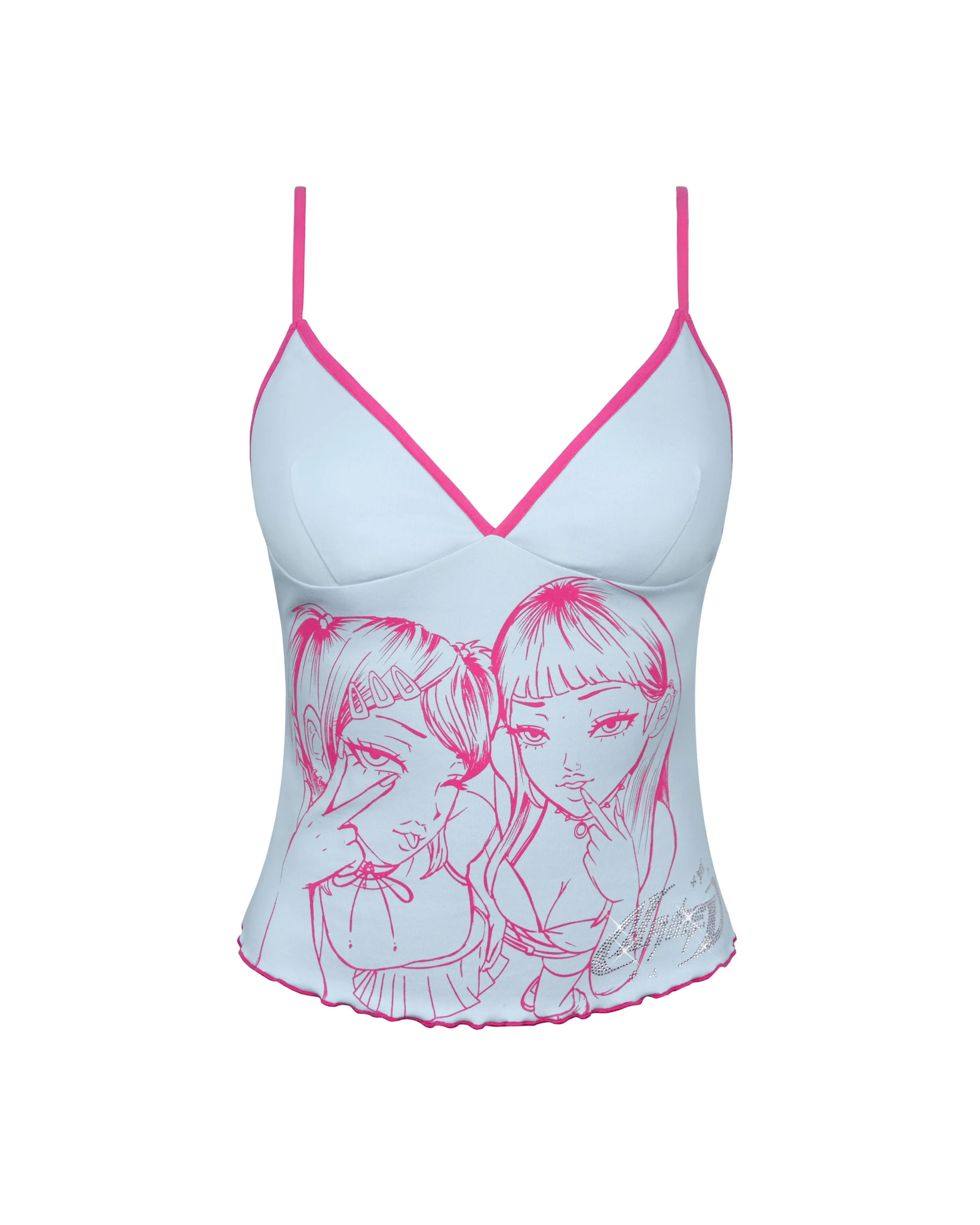 BFF FITTED CAMI TOP BABY BLUE