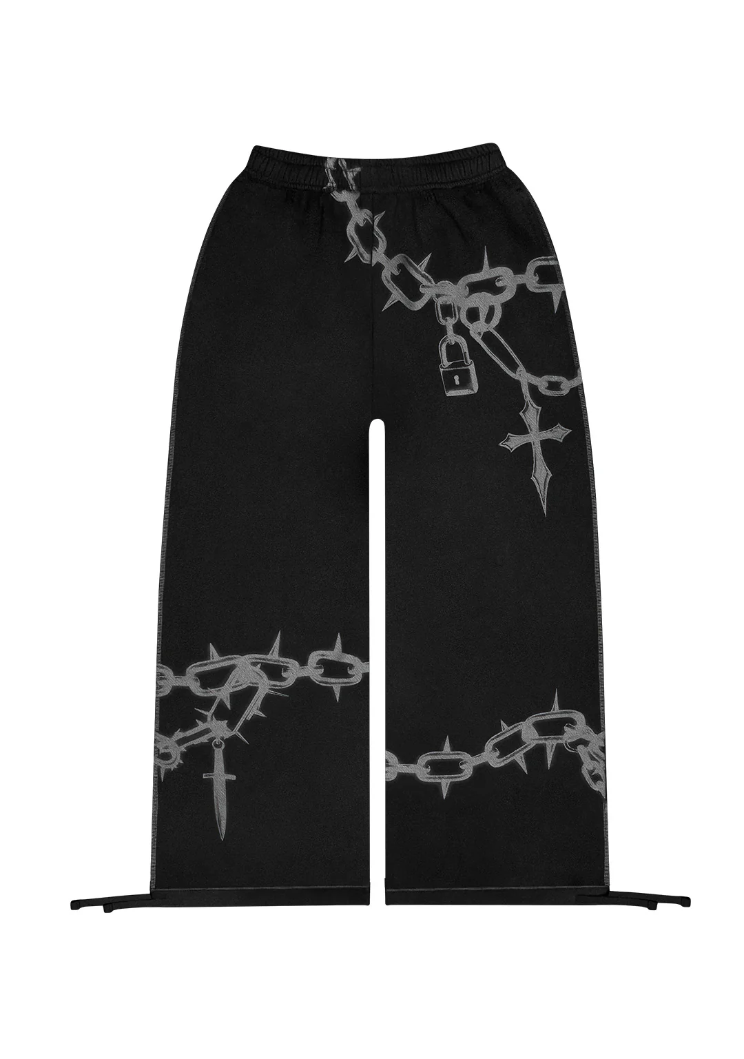 CHAINS OVERSIZED SWEATPANTS BLACK - Image 6