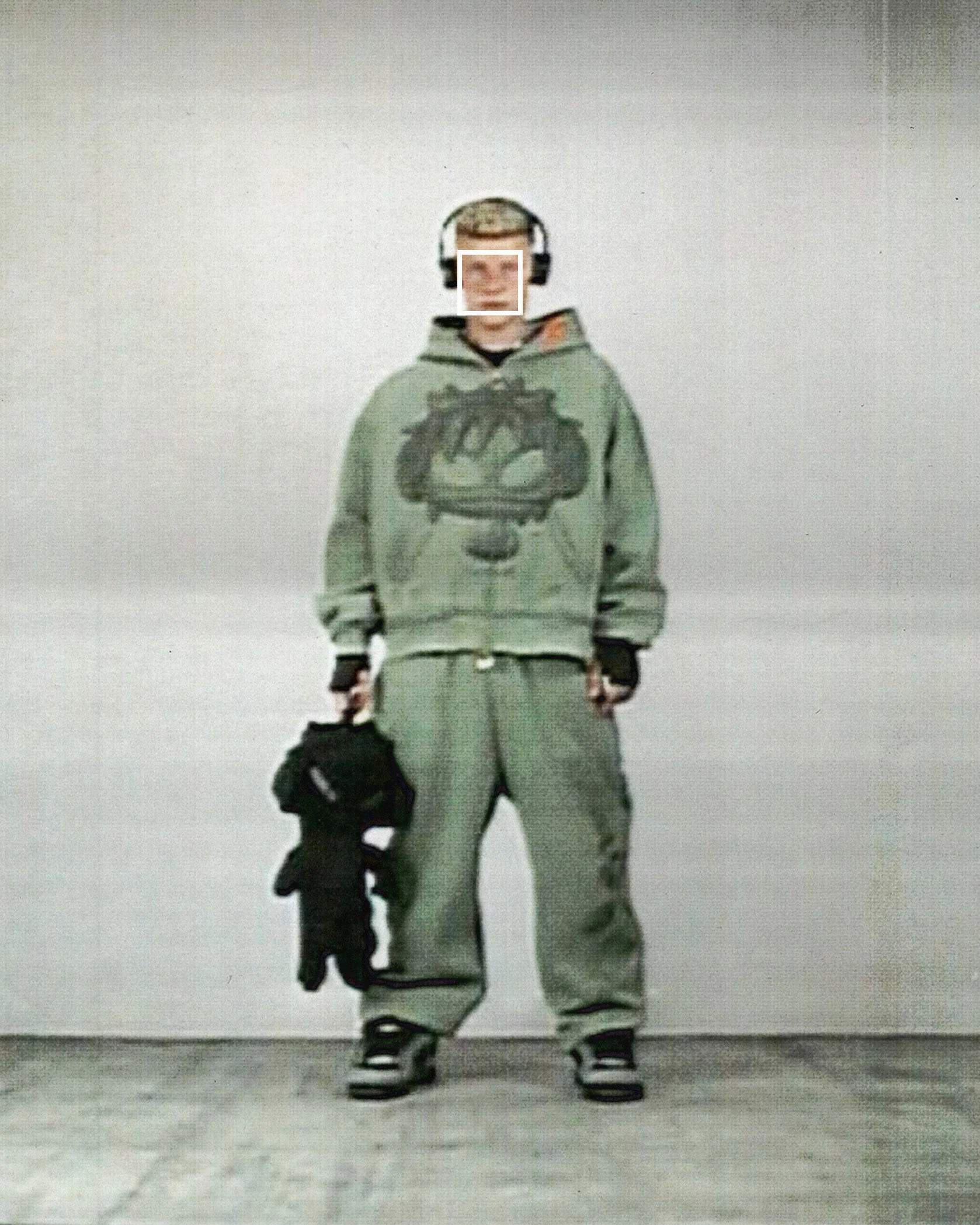 DIGI MASCOT ZIP HOODIE KHAKI - Image 4