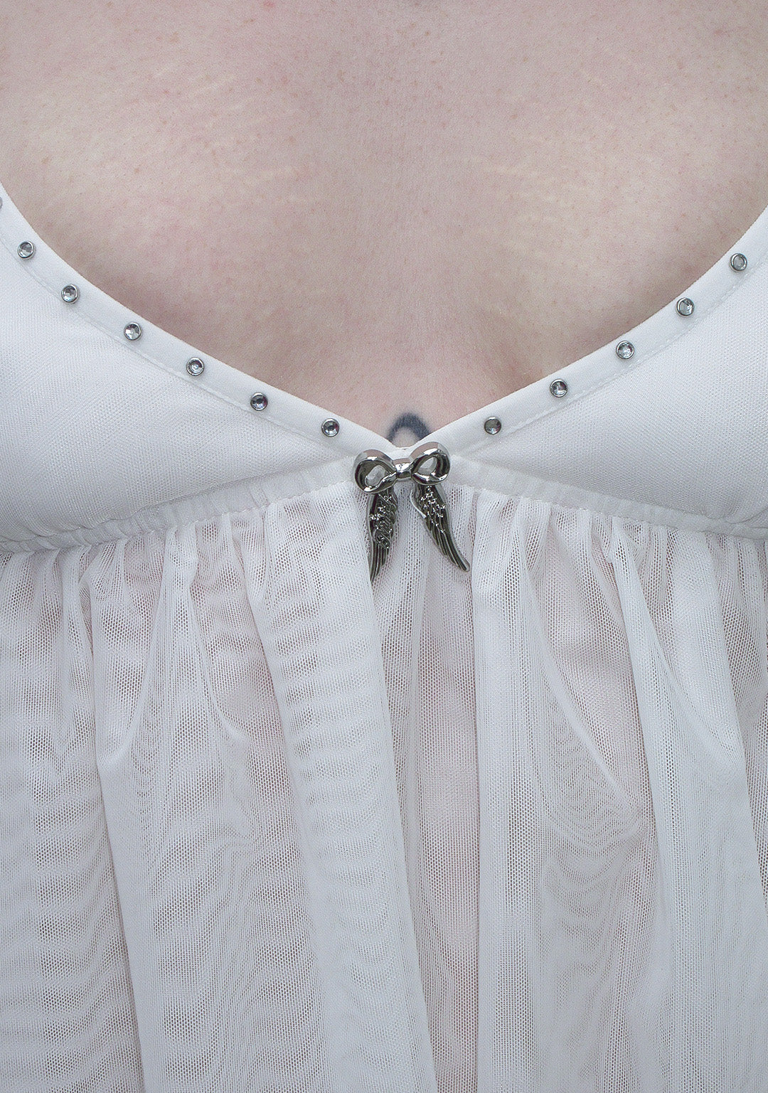 FALLEN SHEER MESH WINGS CAMI TOP WHITE - Image 5