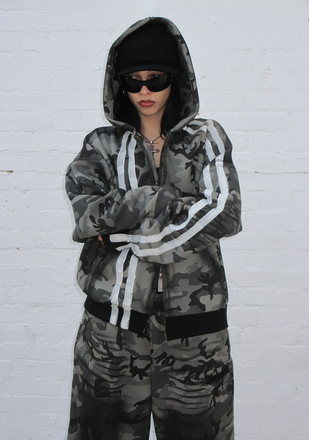 GRIME ZIP HOODIE GREY CAMO - Image 2