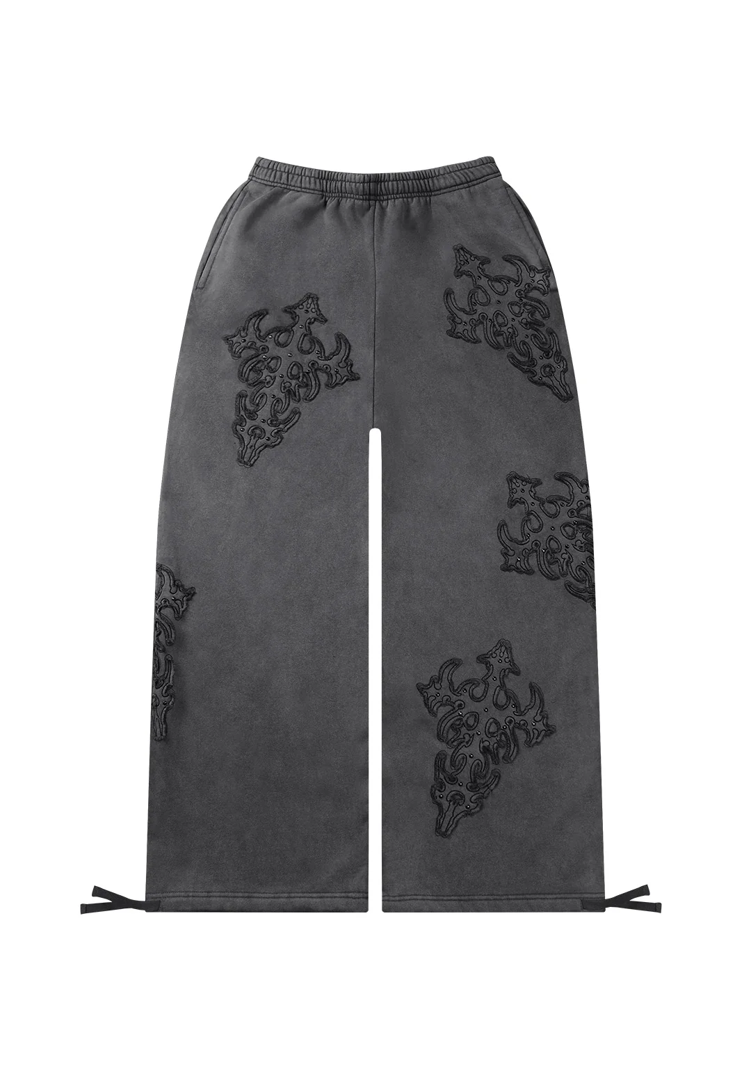 SINNER STUDDED OVERSIZED SWEATPANTS GREY VINTAGE WASH